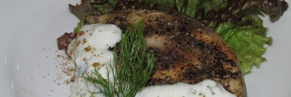 Steamed White Fish with Dill Sauce